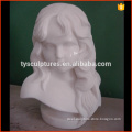 Hot sale beautiful white marble bust of little girl statue for home decor